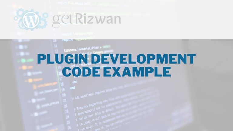 WP Plugin Development Code Example